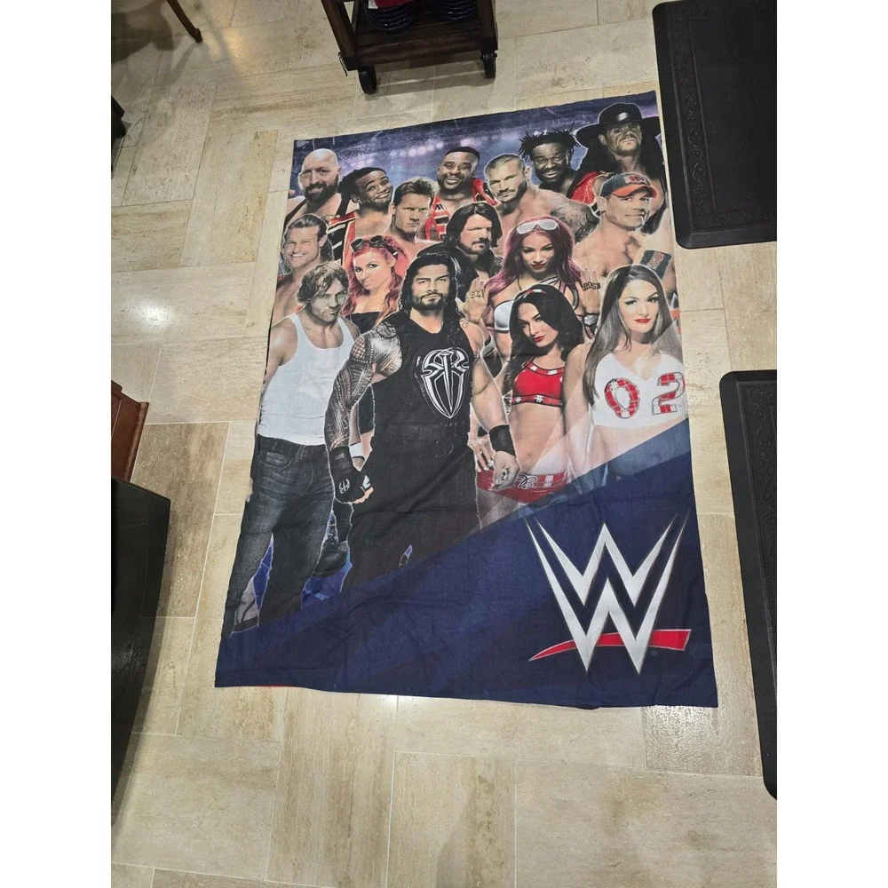 WWE Wrestling Legends Duvet Bed Cover‎ Lightweight 2015 Rock Austin EUC FULL